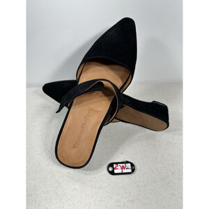 L'Amour Des Pieds Black Suede Mule Flat Baruk 9M Womens Kitten Heel Classic